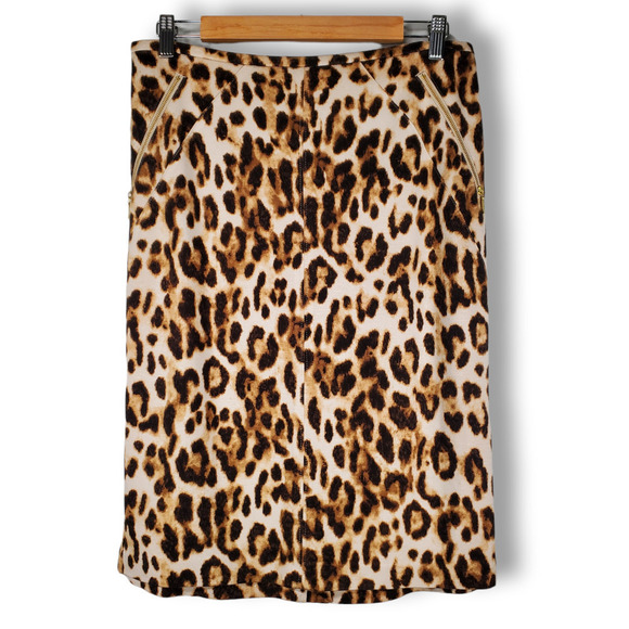 Chico's Leopard Print Pencil Skirt Tan Black Size .5 / Small - Picture 1 of 10
